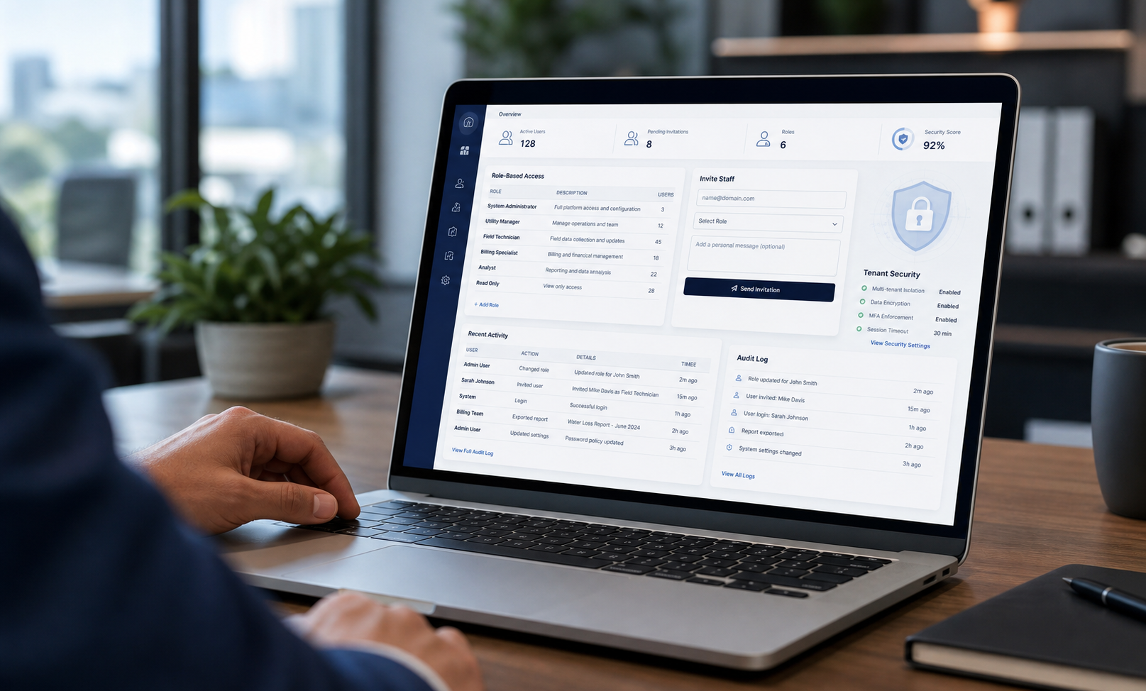 Administrator reviewing secure SaaS access controls
